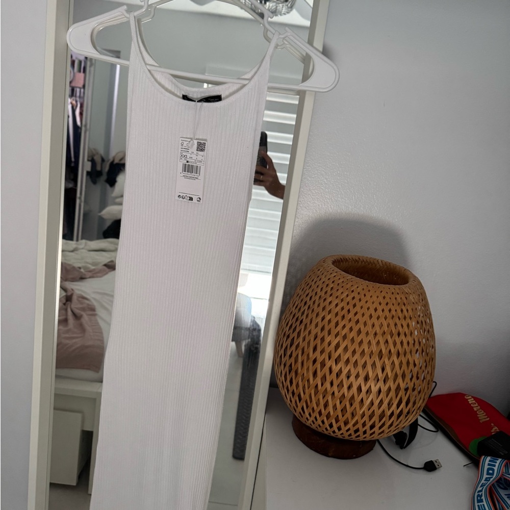 Mango Elegant White Ribbed Top